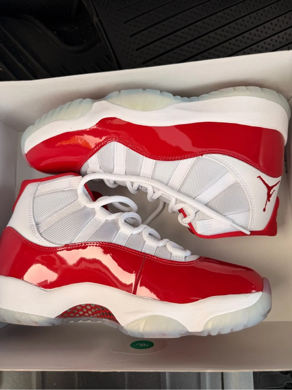 Men’s Red and White Jordan 11 Basketball Sneakers -